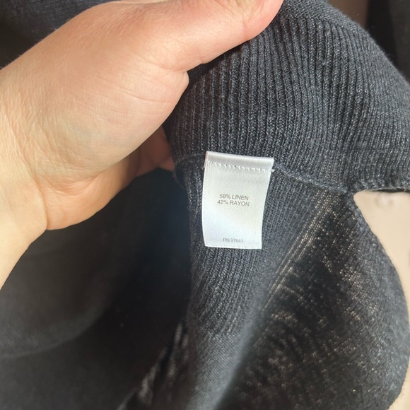 J. Jill Linen Blend 3/4 Sleeve‎ Lightweight Sweater Sz L Charcoal Gray - Picture 4 of 5